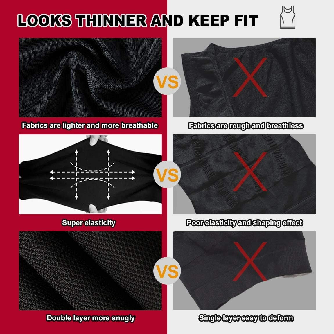 Men Slimming Body Shaper Vest Gynecomastia Compression Shirts Belly Control Tops gallery