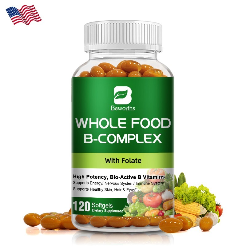 Vitamin B Complex Super Vitamin B Supplement with B12, B6, B9 Support Energy