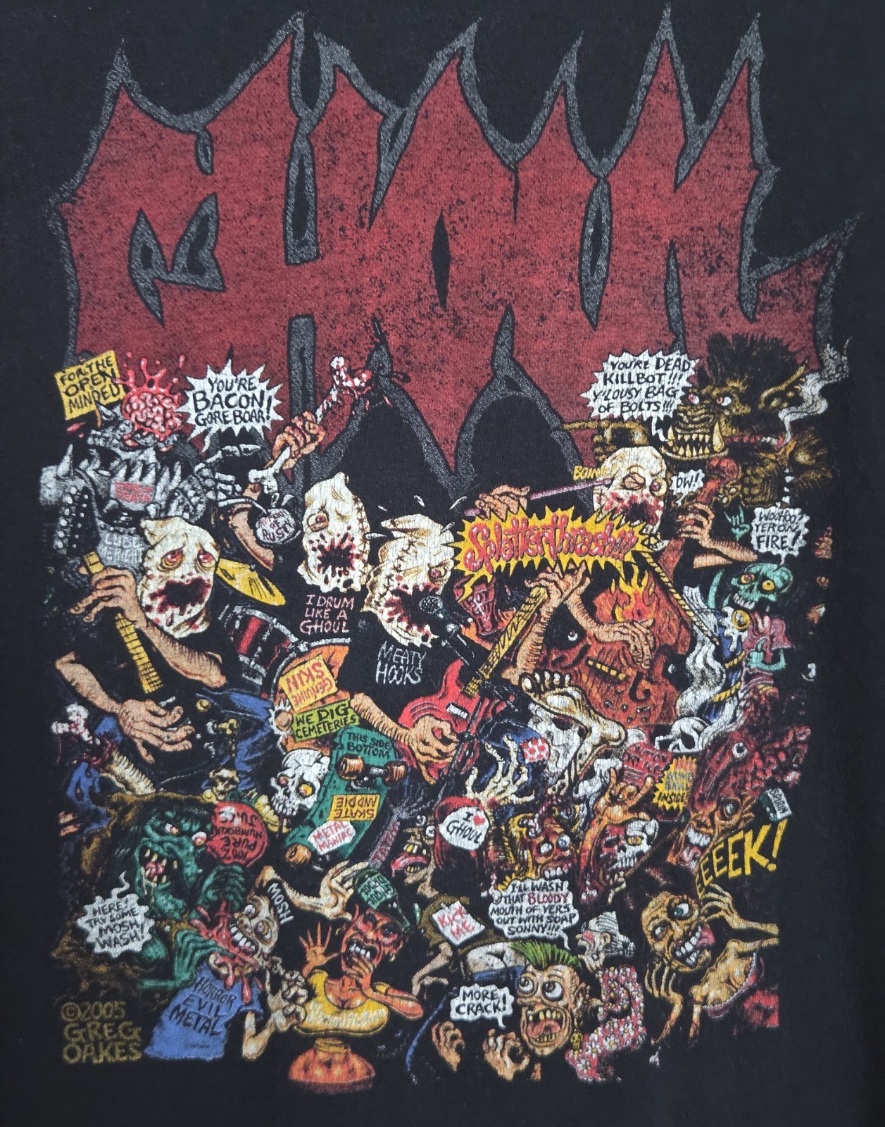 Ghoul Splatterthrash Graphic T-Shirt Large Punk Streetwear Rat Fink Grunge gallery