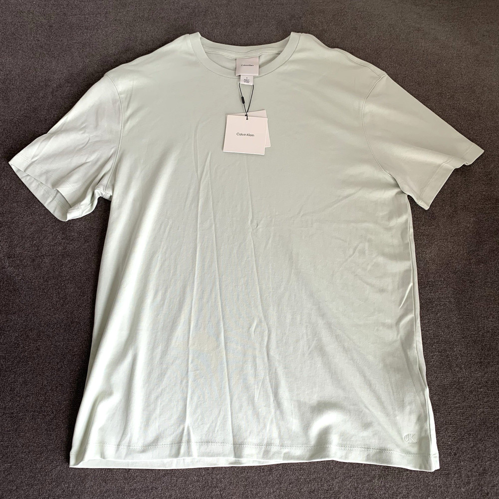 Calvin Klein Men’s M Short-Sleeve Supima Cotton Soft Interlock T-Shirt Greens