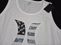 Hurley Men’s Found Nation American Icon Graphic White Tank Top White