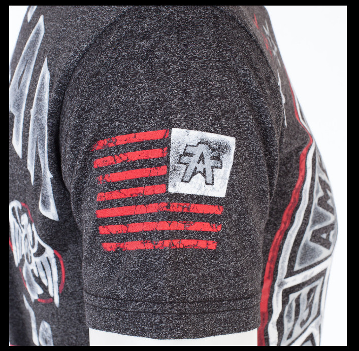 AMERICAN FIGHTER Heather Black CUMBERLAND Athletic Graphic T-shirt NWT gallery