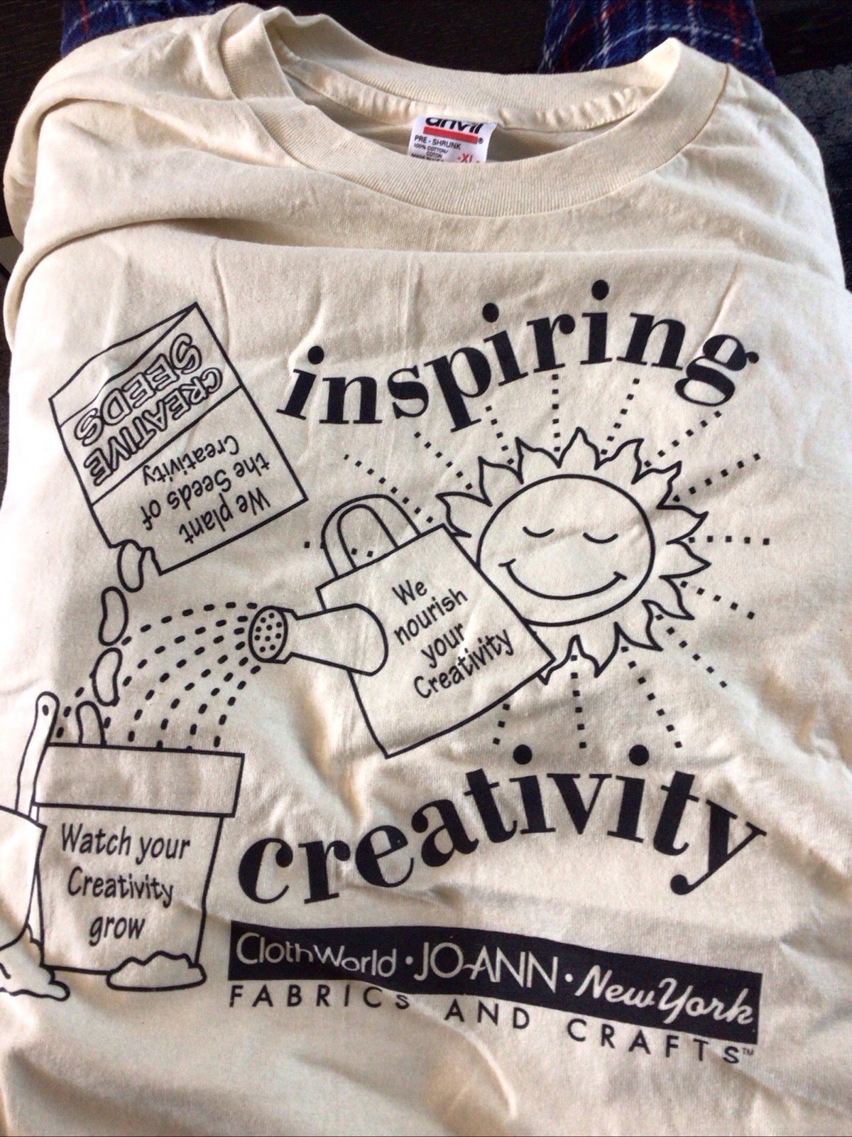 Rare Vintage 90’s JoAnn Fabrics Cloth World Inspiring Creativity Tshirt Unused gallery