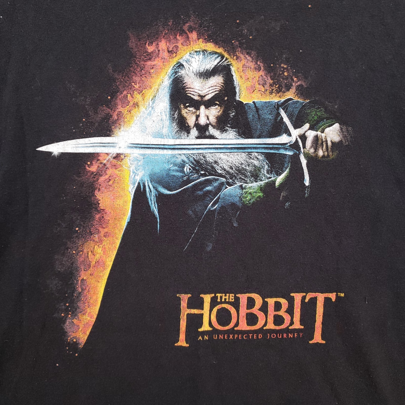 The Hobbit An Unexpected Journey T Shirt Mens Medium Black Gandalf Graphic Tee gallery