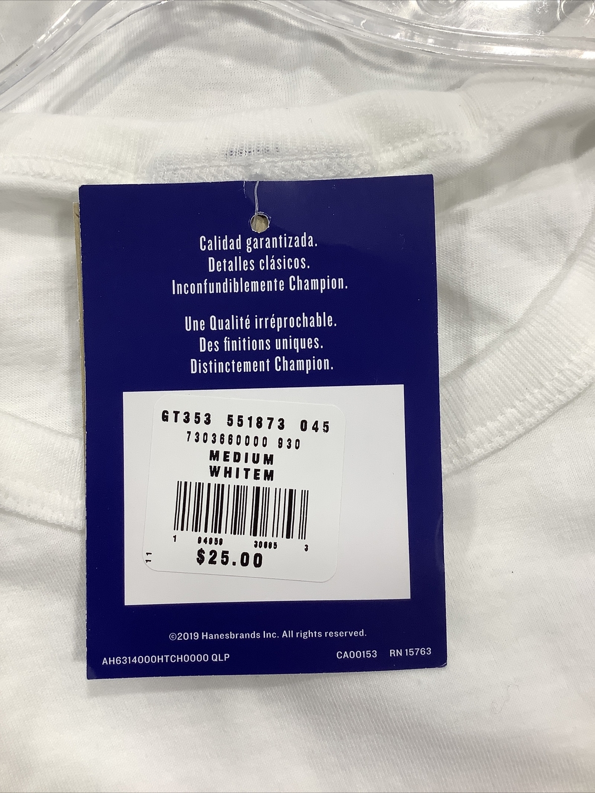 Champion Men's White T-Shirt Tee Short Sleeve Crew Neck Size Medium gallery