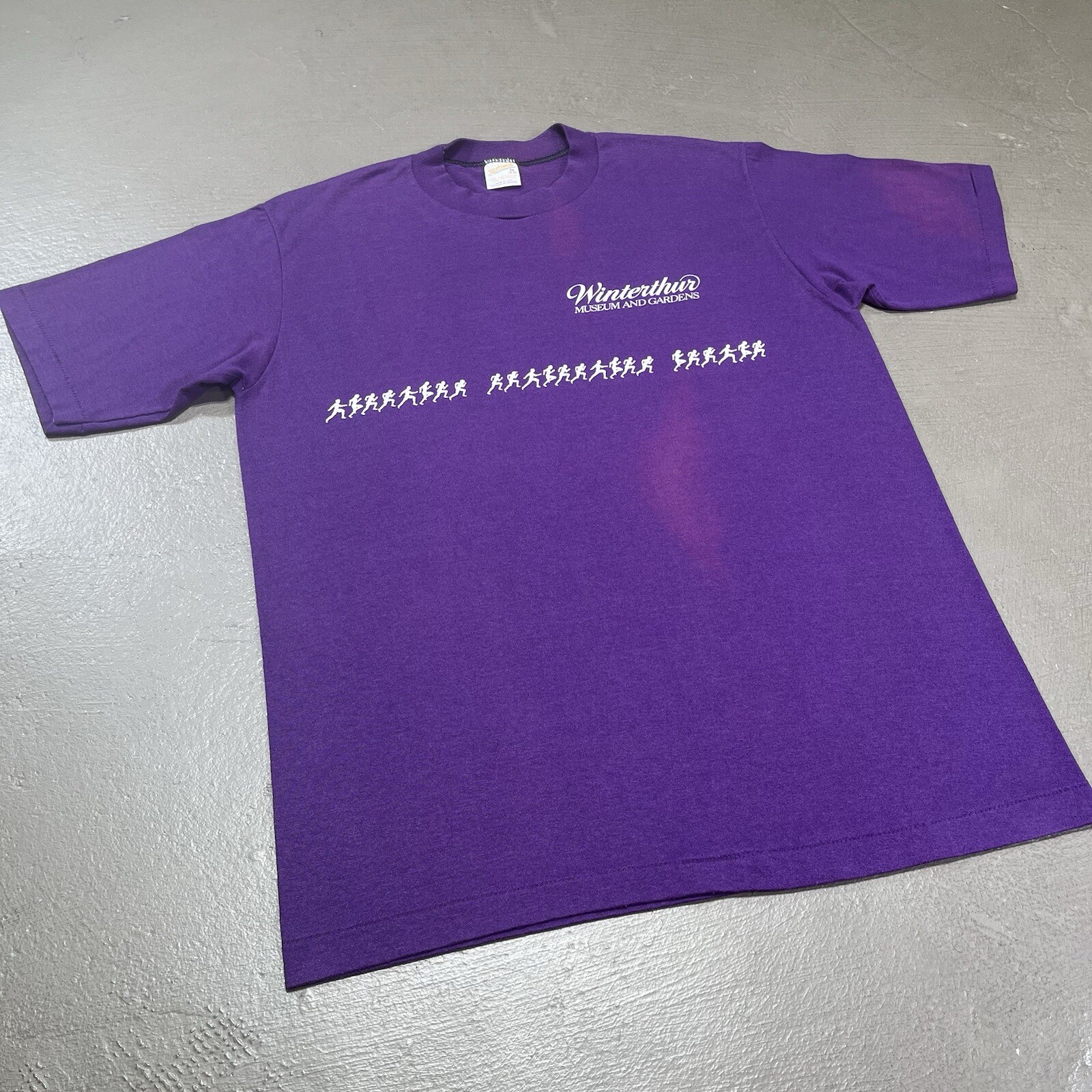 Vintage Winterthur T Shirt Purple Faded 80s Sportswear Running Museum Garden Art gallery