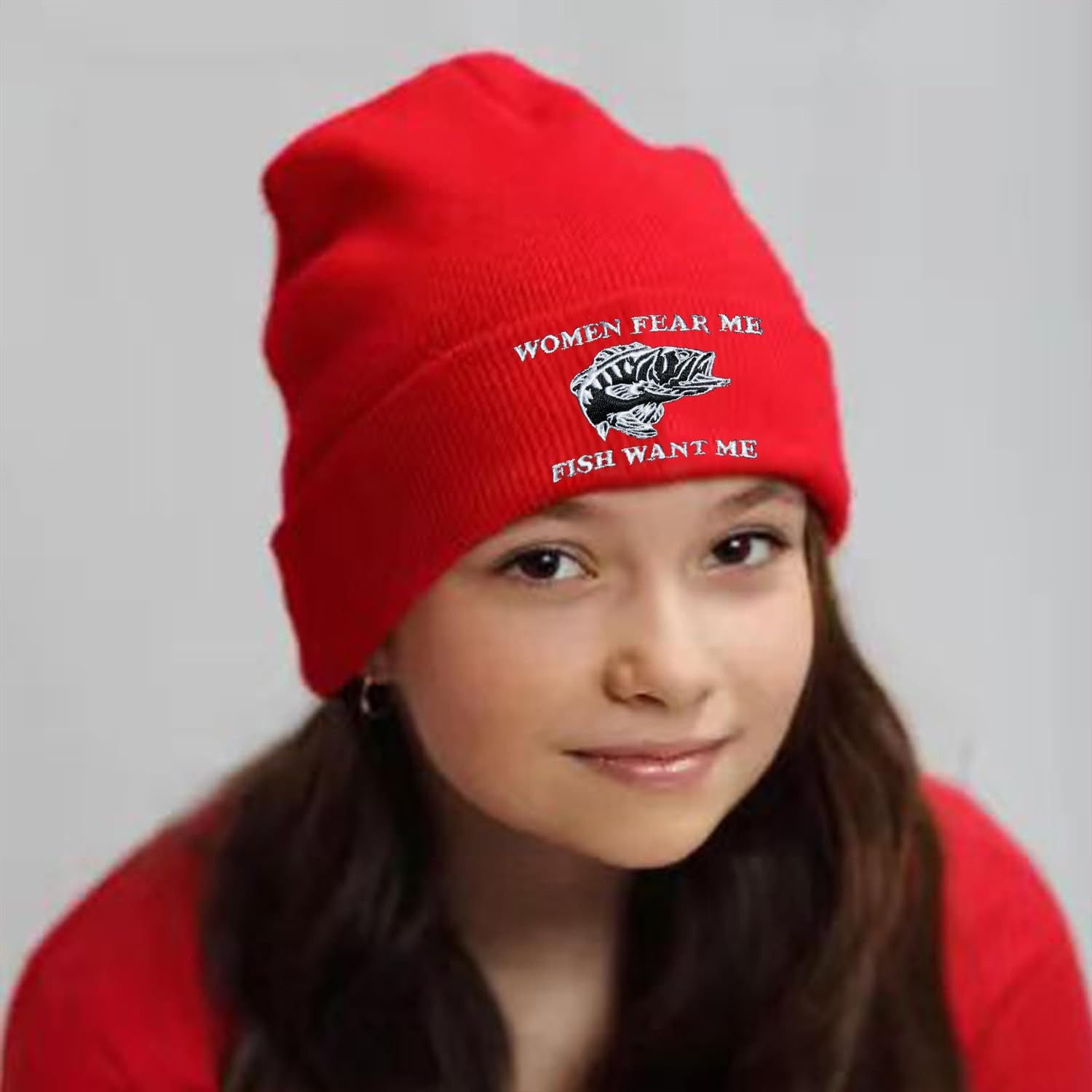 Embroidered Women Fear Me Fish Want Me Hat for Men Women Funny Trucker Dad Ba... gallery
