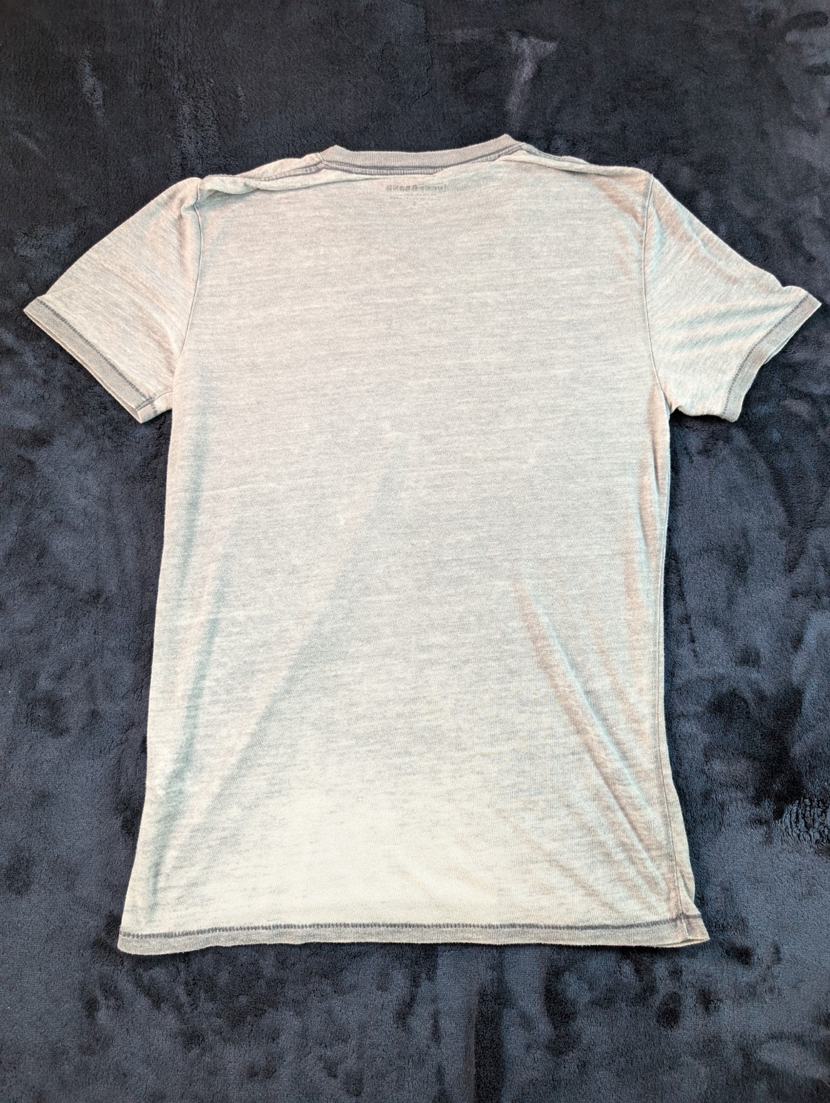Lucky Brand Venice Burnout V Neck T Shirt VERY THIN Short Sleeve Gray Men's S gallery