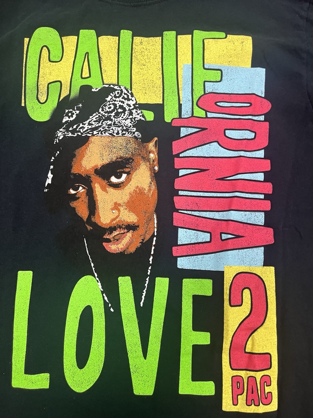 Tupac 2pac Mens CALIFORNIA LOVE T-Shirt Soft Cotton Official License Size Medium gallery
