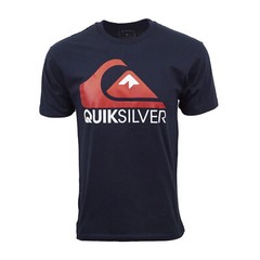 QUIKSILVER MENS NAVY LOGO T SHIRT NEW