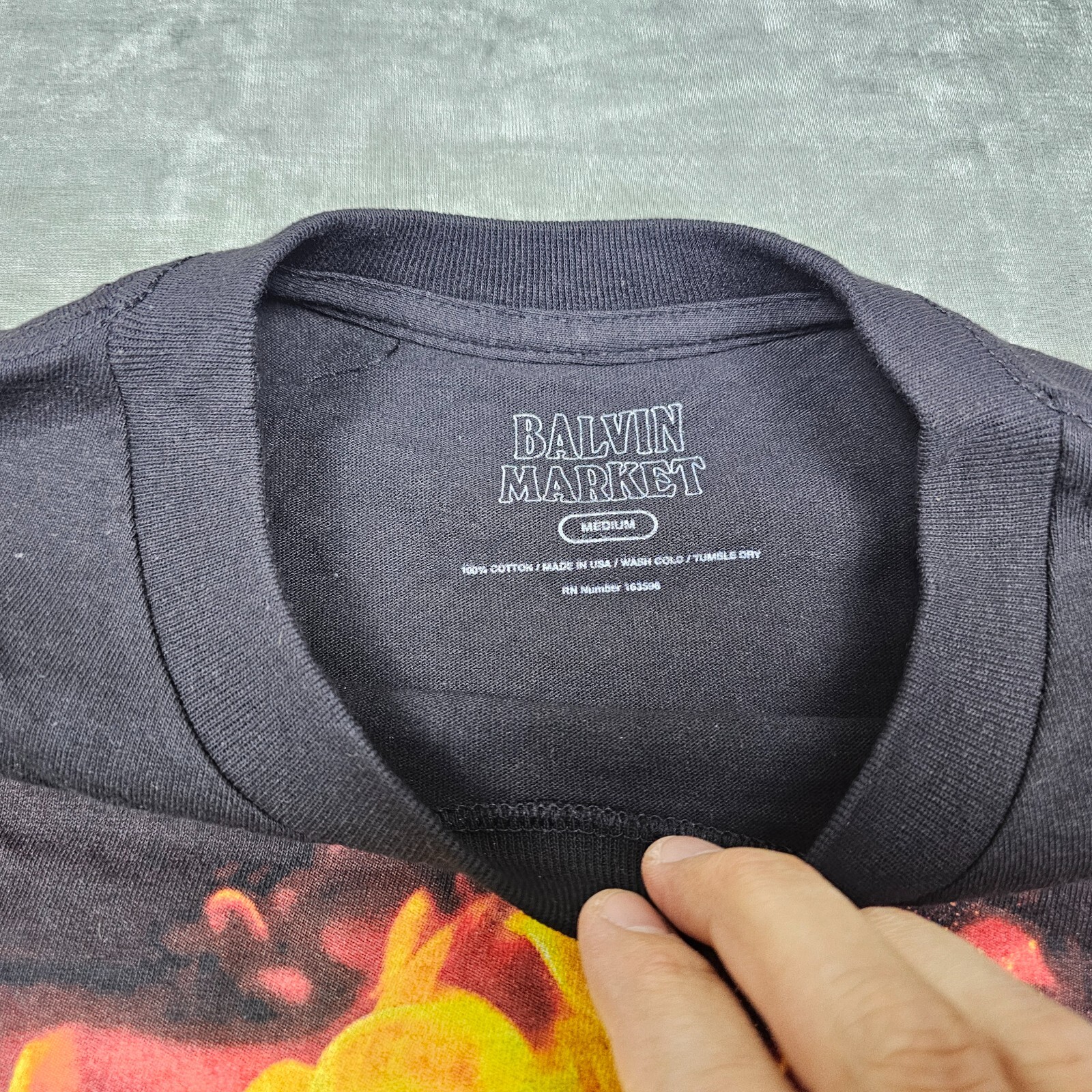 J. Balvin Market Shirt Mens Medium Black Electro Smiley Face Chinatown Collab gallery