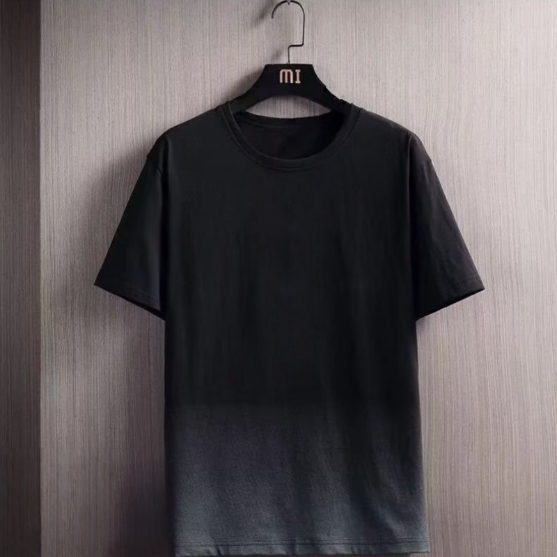 New Men's Polyester Fiber Plain Crew Neck Ice Silk Short Sleeves T-Shirt M-3XL gallery
