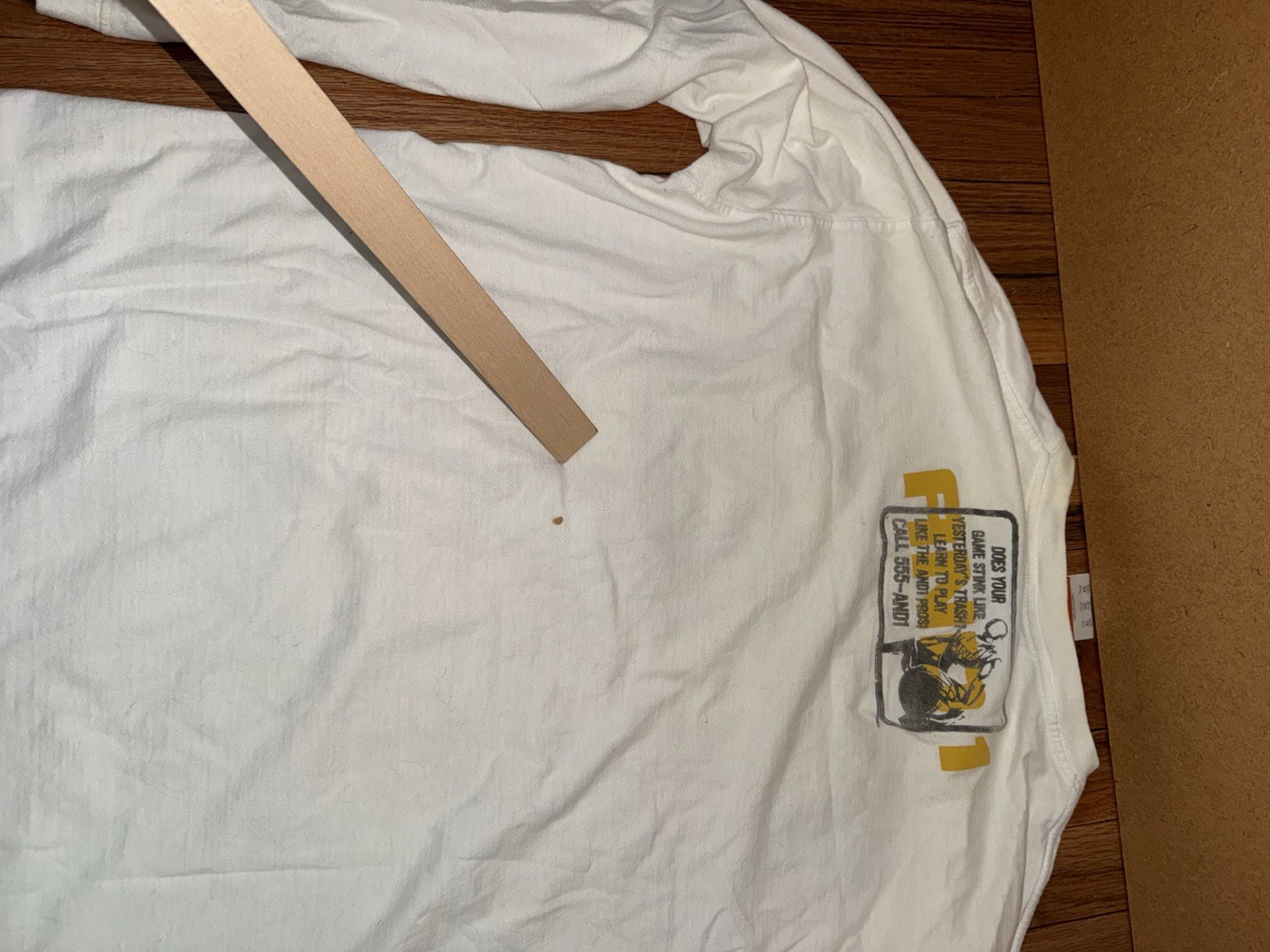 Vintage AND1 White Long Sleeve Trash Talk Basketball T-Shirt M gallery