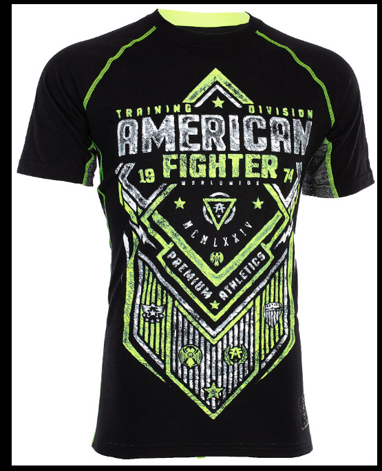 AMERICAN FIGHTER Black Neon Yellow VALDOSTA Athletic Graphic T-shirt NWT gallery