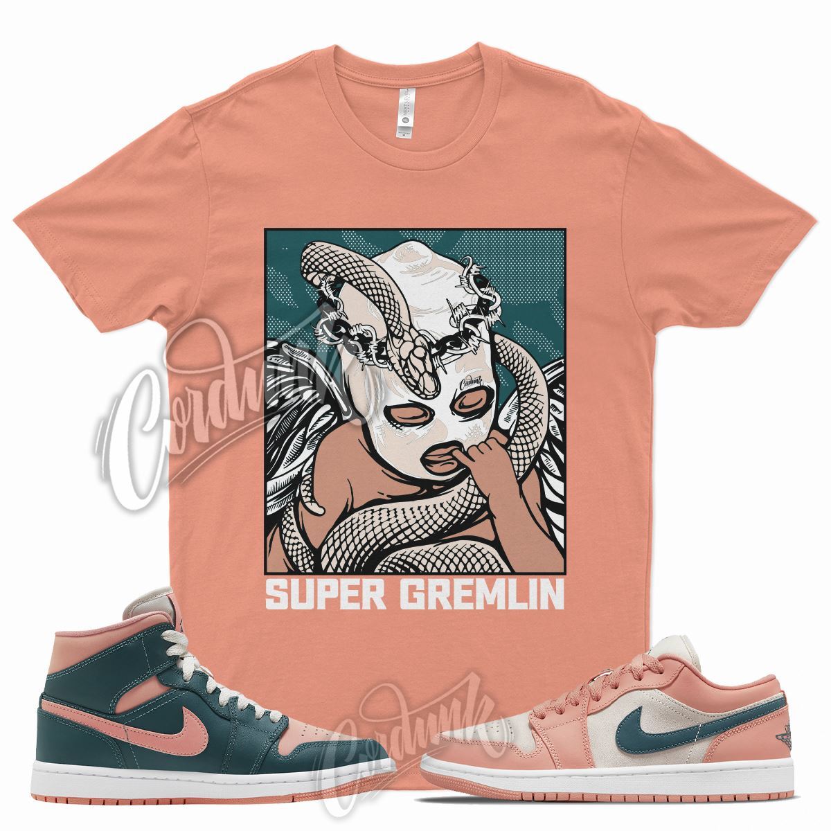 SG T Shirt for J1 1 Low Light Madder Root Dark Teal Green Pink WMNS Mid High