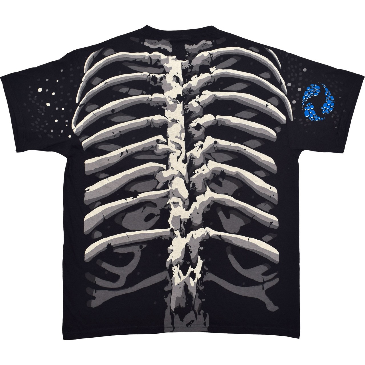 Big Skull Black T-Shirt Liquid Blue gallery