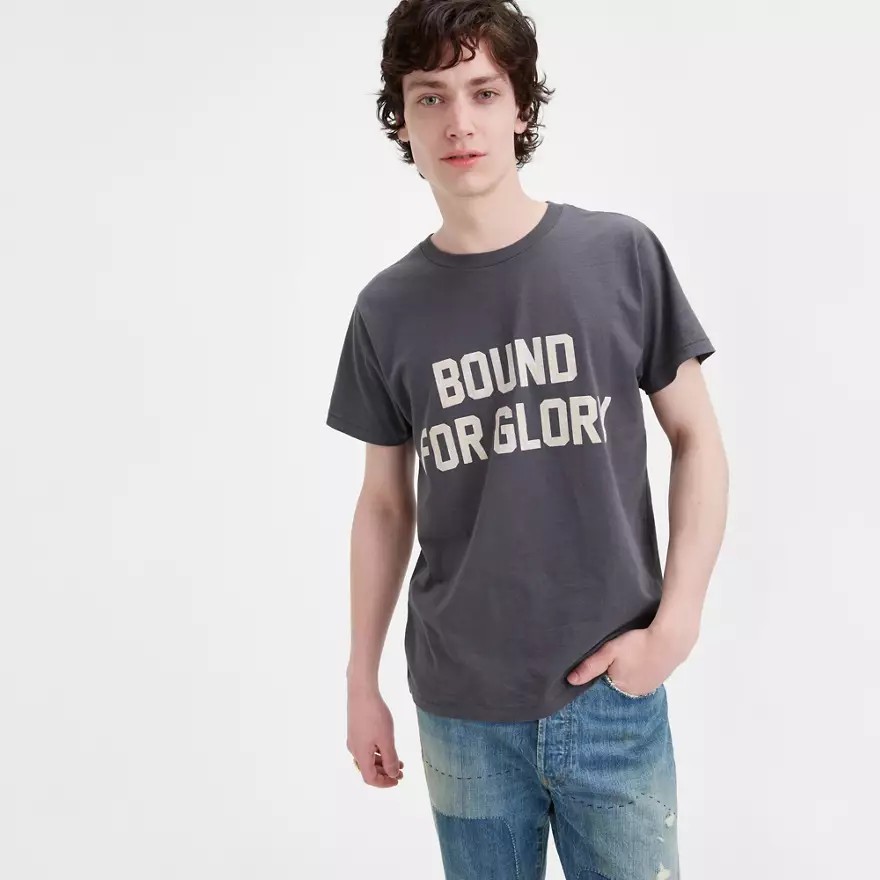 $98 Levi's Vintage Clothing LVC Bound For Glory T-Shirt Large Gray 100% Cotton gallery