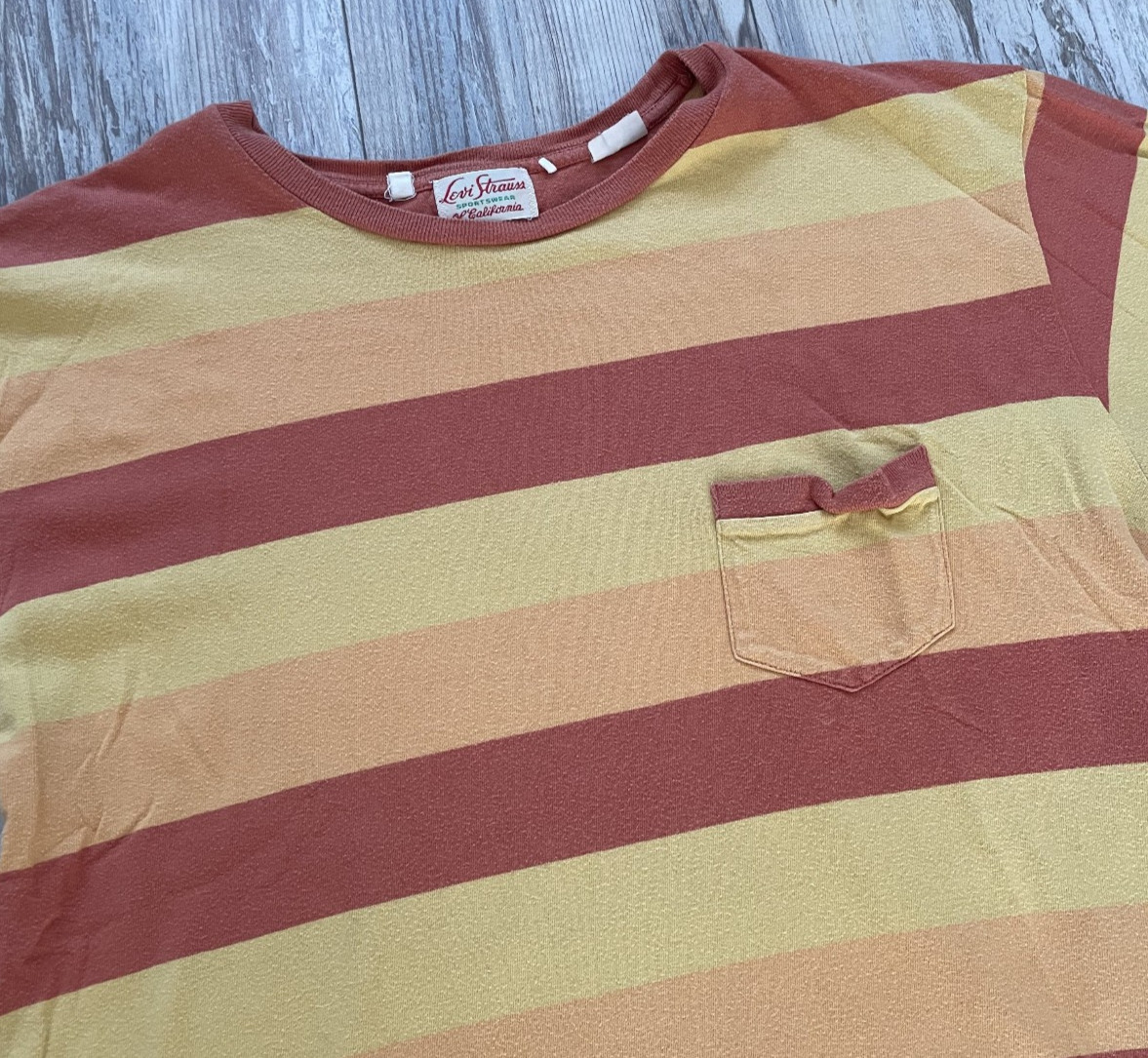 Levi's Vintage Clothing 1950s LVC Striped Sportswear T Shirt - Size M [p2p 21"] gallery