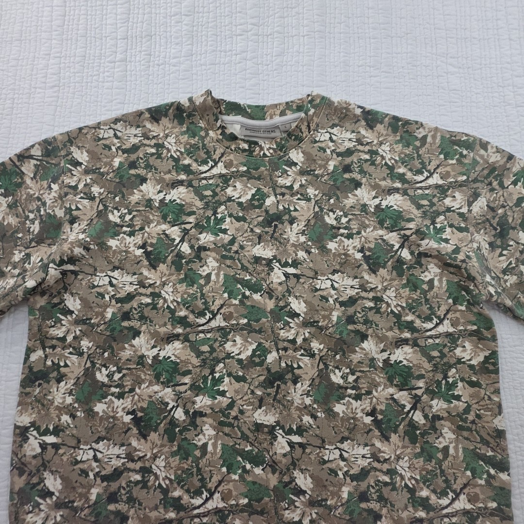 Amongst Others Camo Shirt Mens L Large Green Boxy Drop Shoulder Oversized gallery