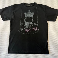 Nevertrust Urban Subculture Skull Crown Pay Me Graphic T-Shirt Black Small