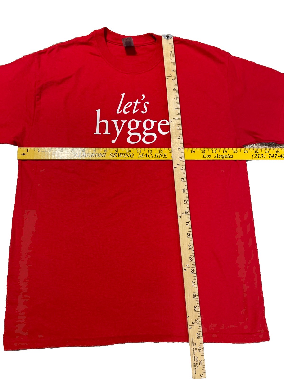 Let's Hygge Simple Design Red T-Shirt L Danish Cotton Poly blend Museum Denmark gallery