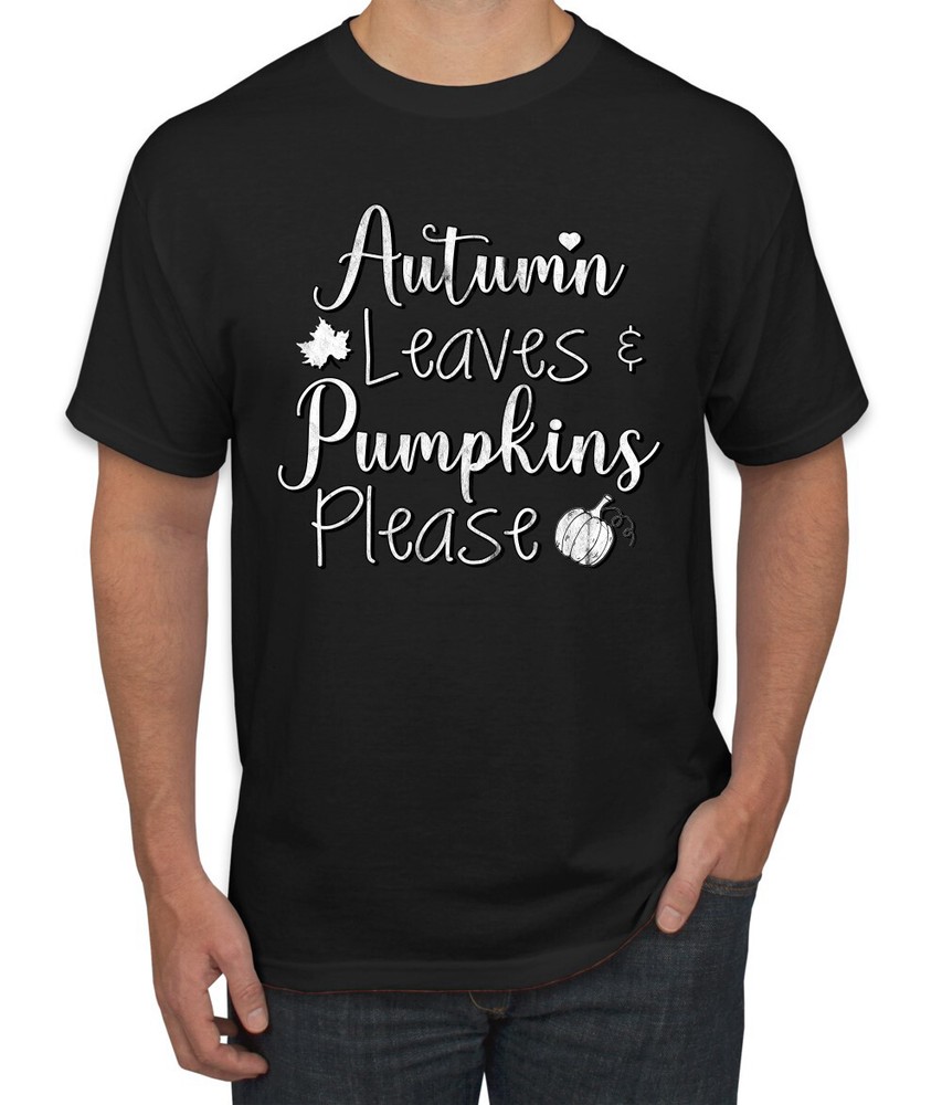 Autumn Leaves and Pumpkins Please Distress Filter Men TShirt