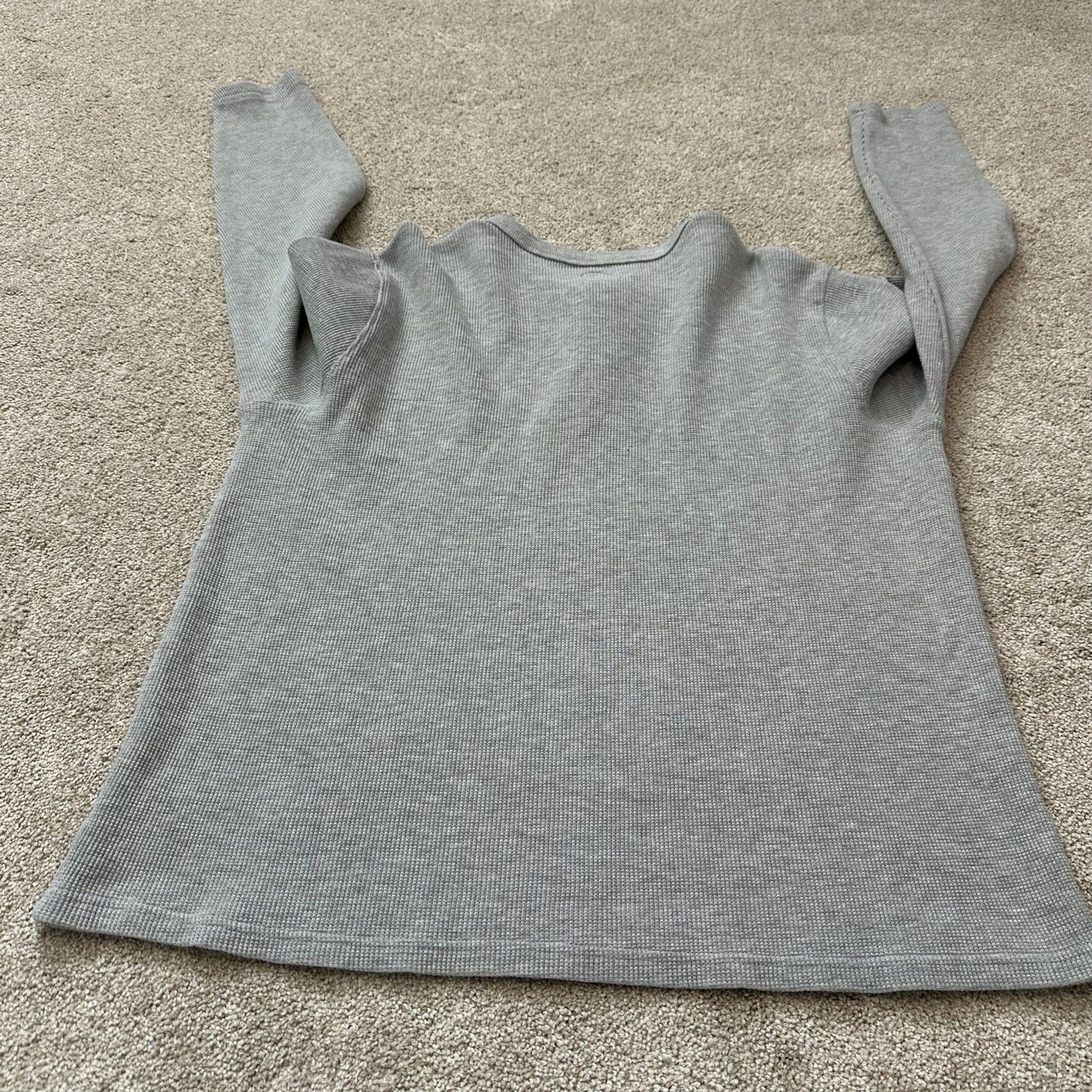Common People Waffle Long Sleeve Henley Grey Size M/L gallery