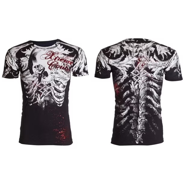 XTREME COUTURE by AFFLICTION Black PERSIMMON Short Sleeve Slim Fit T-shirt NWT gallery
