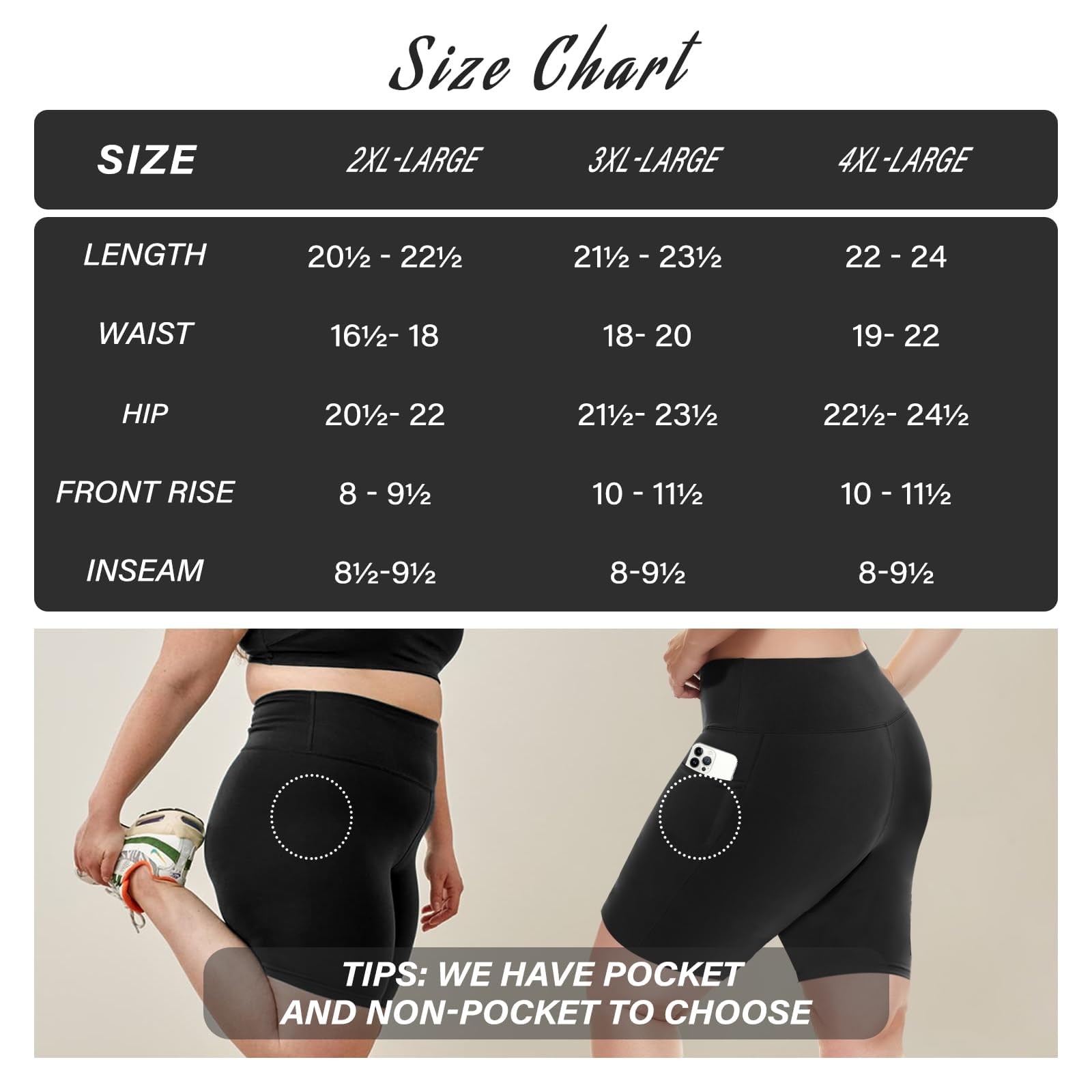 3 Pack Plus Size 8in Biker Shorts for Women - High Waisted Black Maternity Yo... gallery