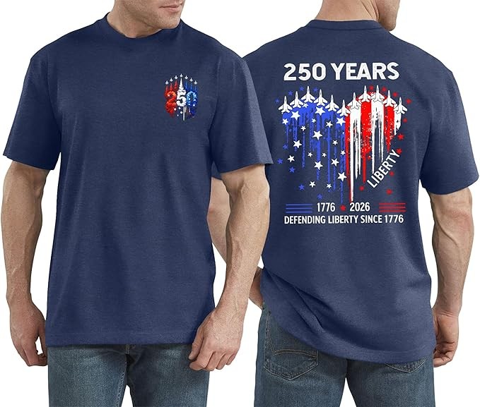 USA 250th Anniversary Semiquincentennial T-Shirt 1776 2026 Patriotic Men Tee