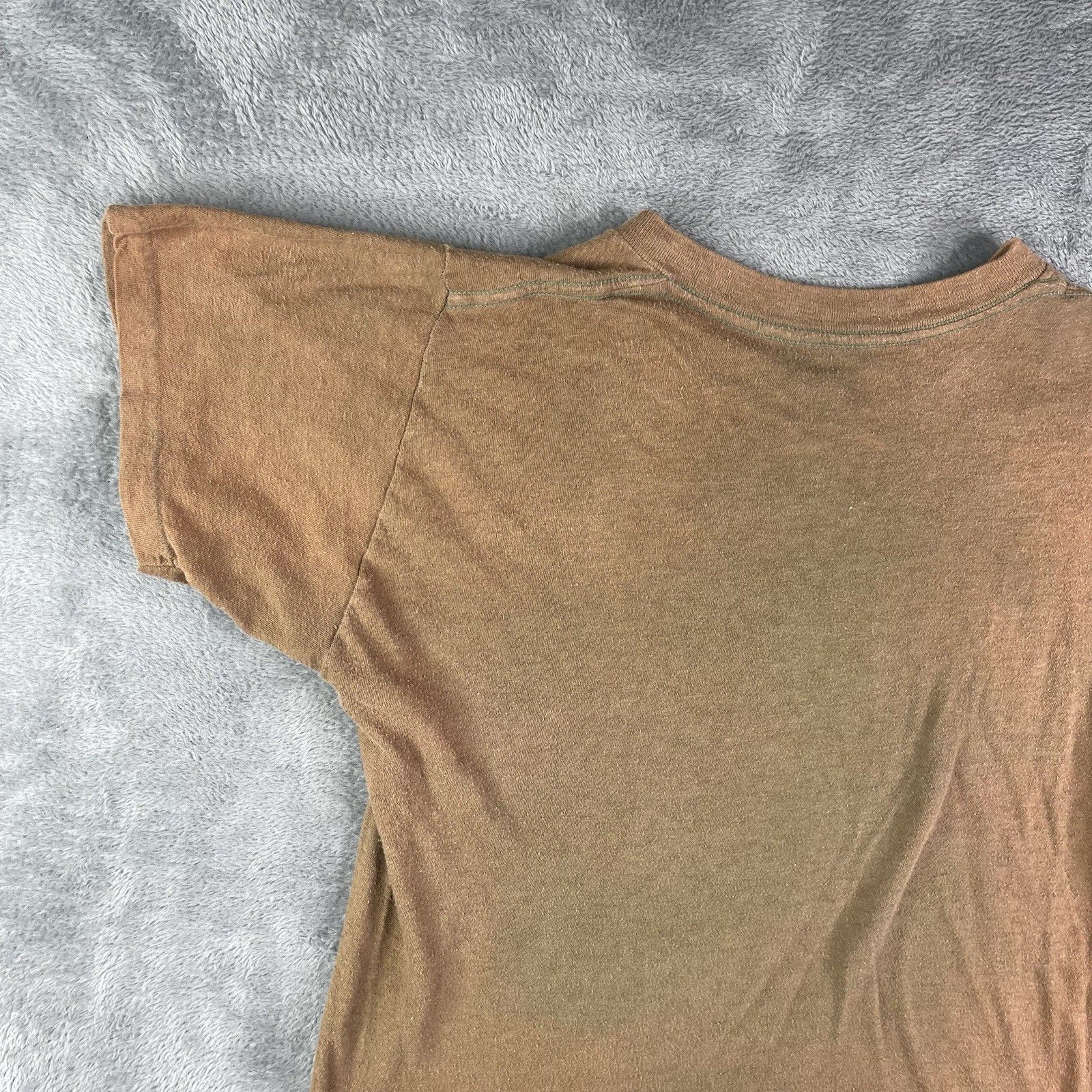 Vintage Paper Thin T Shirt Mens Small Brown 80s Military Thrash Destroyed Grunge gallery