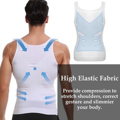 3 Pack Men Compression Shirts Slimming Body Shaper Vest Tummy Control Shapewear