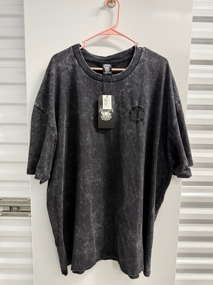 NWT Crooks & Castles Trouble Sunfade Wash Applique Size 2XL