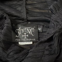 SHRINE GOTHIC DECAYED SHREDDED MATRIX BLACK BURNING MAN RAVE TECHNO SHIRT HOODIE