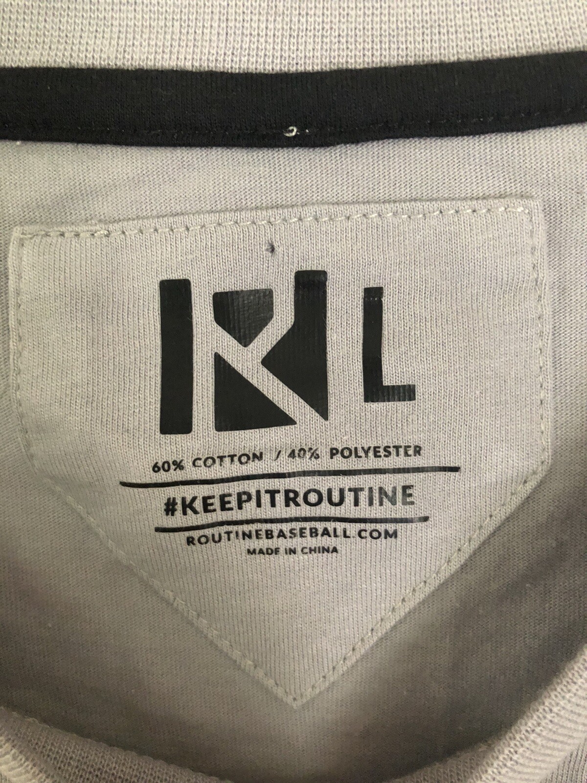 Routine Keep It Routine Baseball Shirt Large Gray gallery