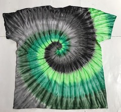 *New* 2XL – Sm Handmade Tie Dye, Lime Graphite Spiral, Crew or V-Neck