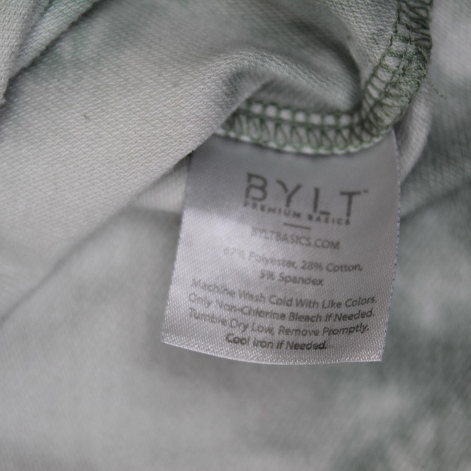 BYLT Shirt Mens XL Green White Cloud Dye Tee Short Sleeve Stretch Casual Soft gallery
