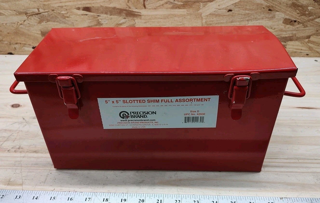 New FULL Set 260PCS Precision Brand 42930 Size D 5″x5″ Slotted Shim .001-.125″