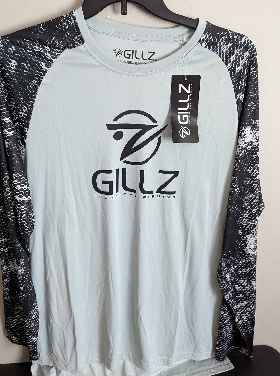 Gillz Men's LS UV Tournament Series "High Rise Gray" L/S Shirt Size Medium NWT gallery