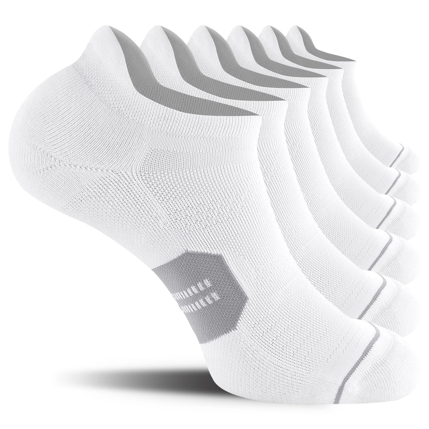 6 Pack Men’s Running Ankle Socks with Cushion Low Cut Athletic Tab Socks
