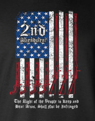 2nd Amendment Script 2-Sided Long Sleeve T-Shirt American Gun Flag USA Freedom