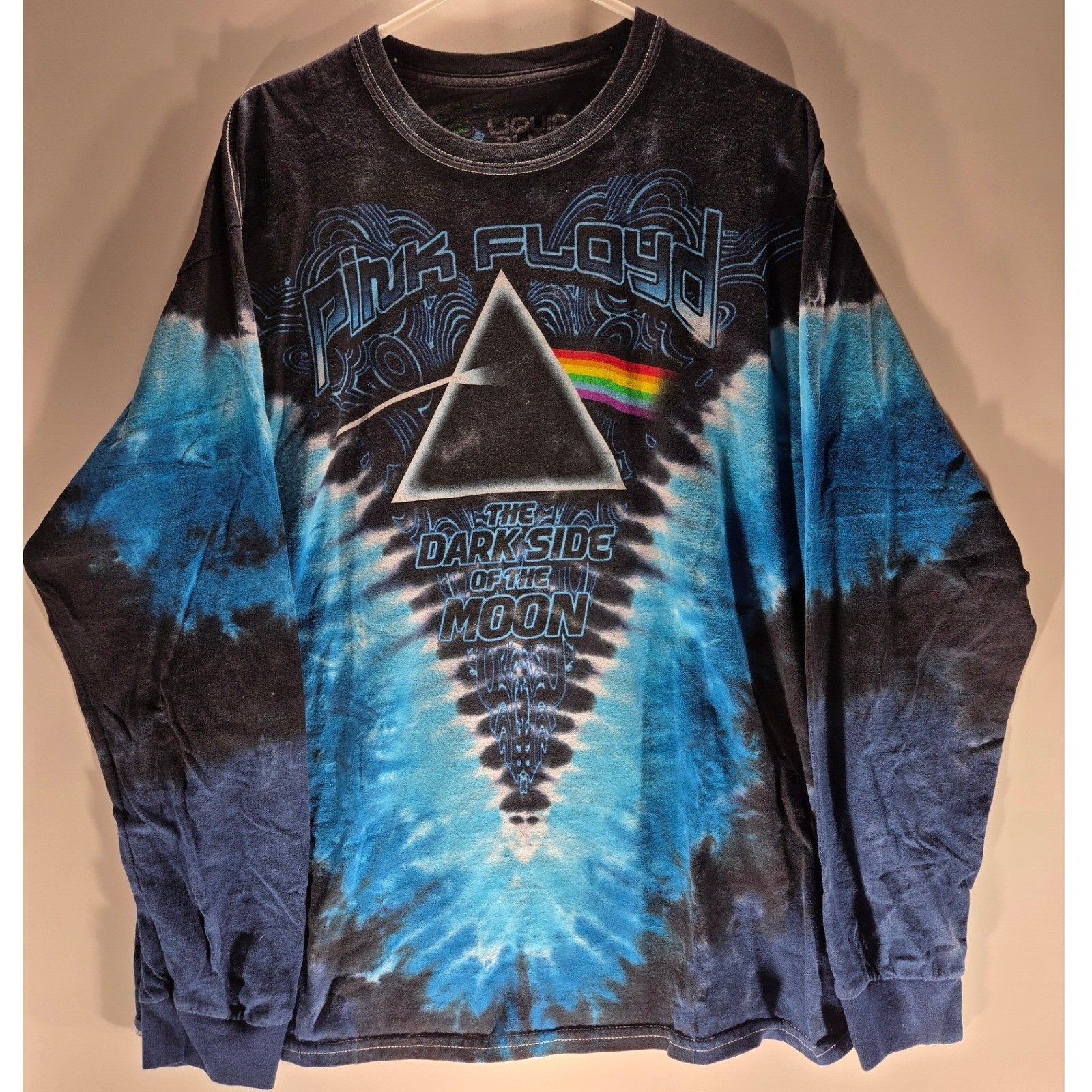 Liquid Blue Pink Floyd Dark Side of the Moon Tie Dye Long Sleeve Shirt XL gallery