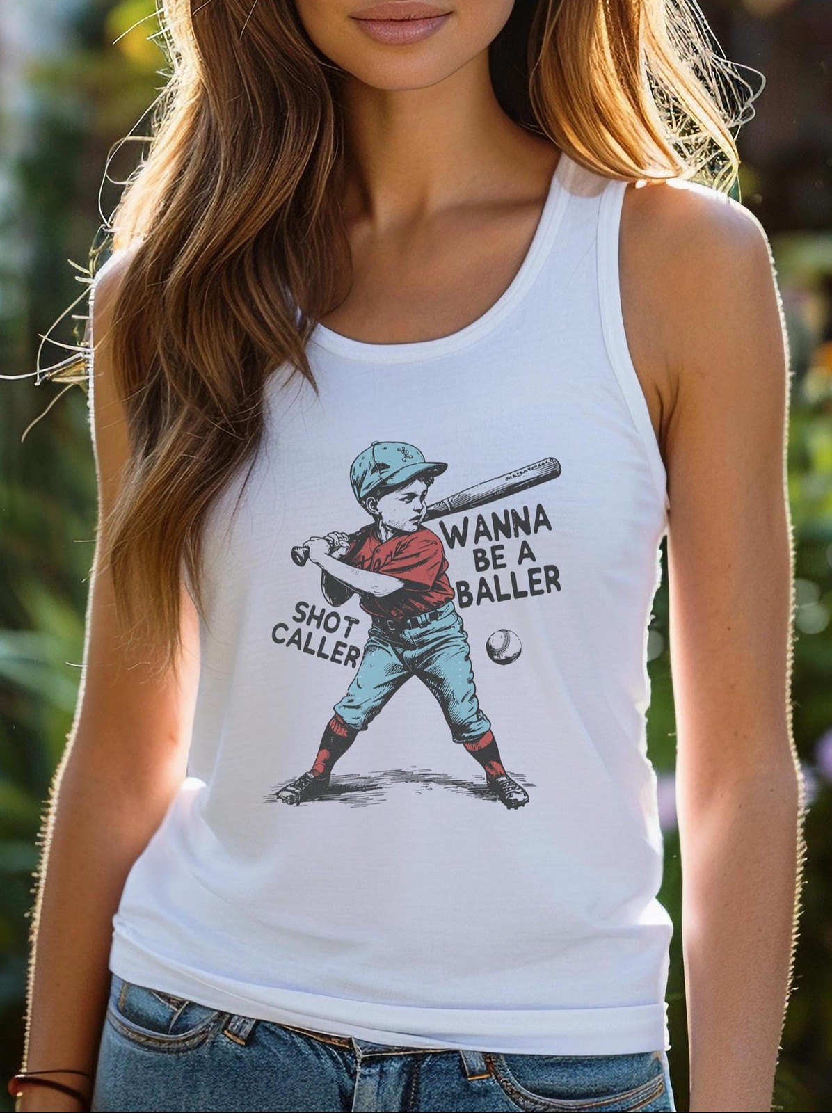 Wanna Be A Baller Baseball Tank Top: Unisex Sports Fan Tee
