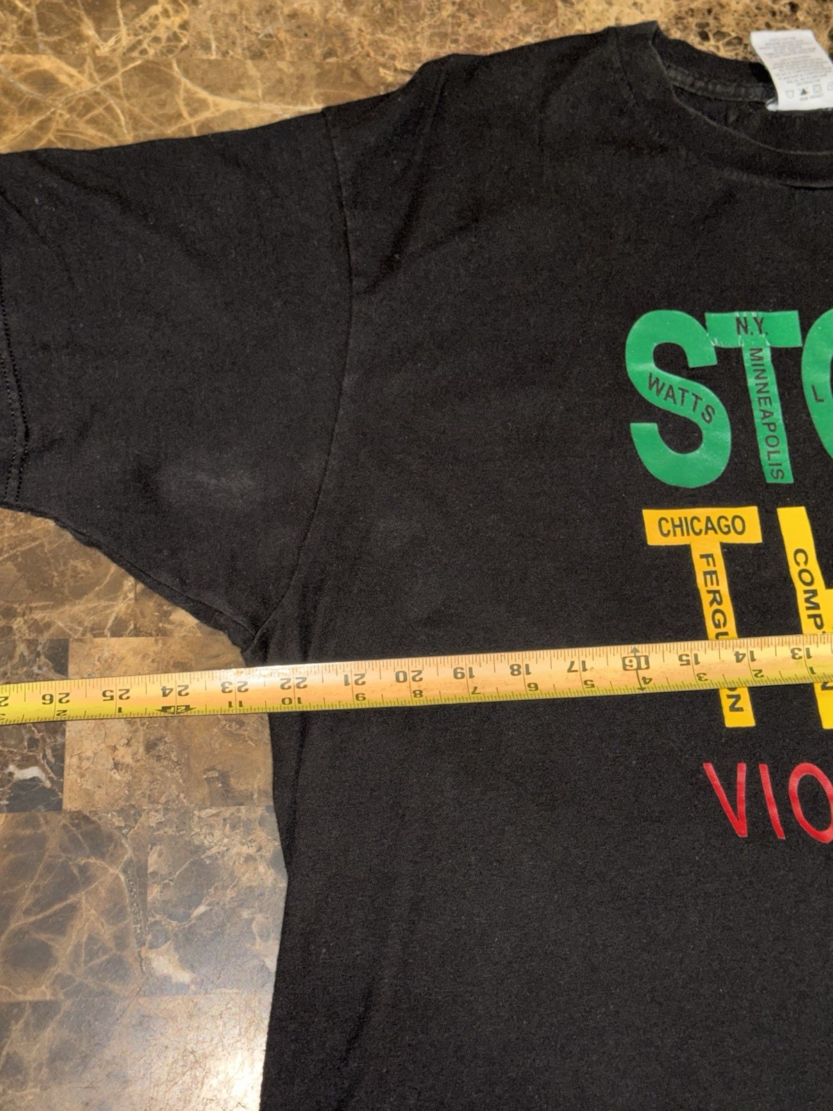 Vtg 90s Cross Colours Hip Hop Rap T-Shirt XL PEACE Stop the Violence RARE gallery