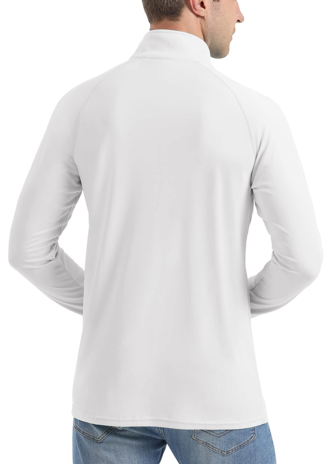 UPF 50+ Mens Long Sleeve T-Shirt 1/4 Zip Sun Shirt Quick Dry Fishing Hiking Tops gallery