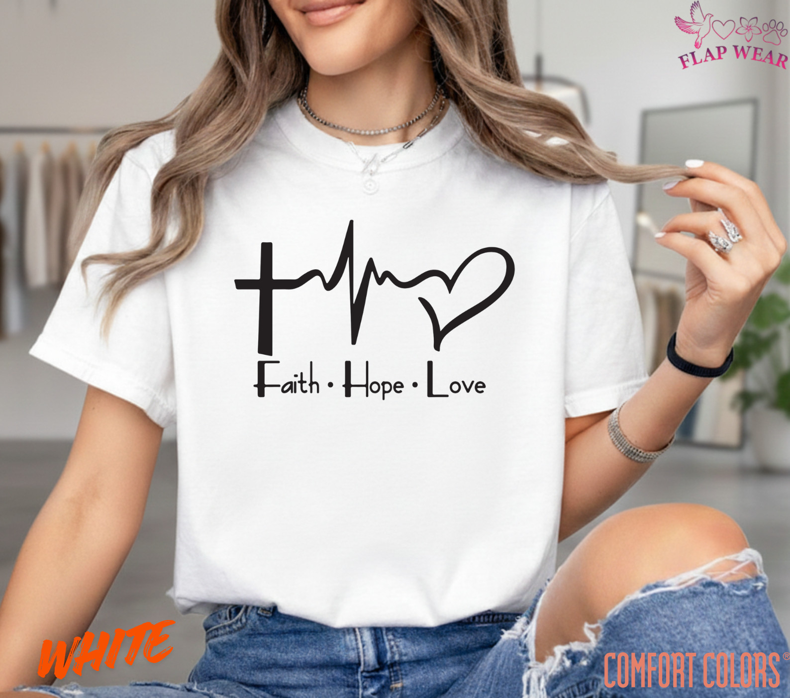 Unisex Faith Hope Love T-Shirt, Men T shirt,Women T shirt Gift Religion Top gallery