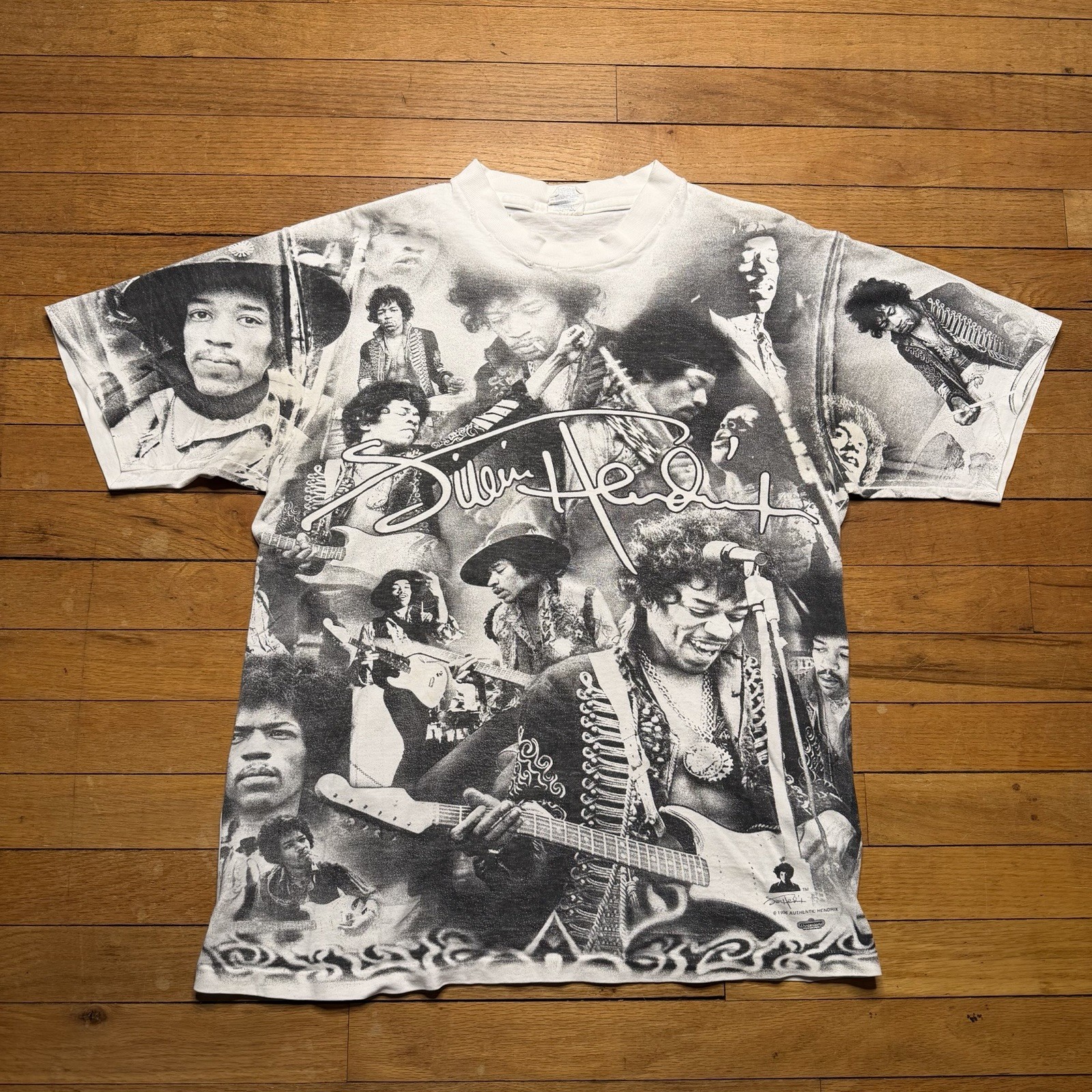 Vintage 90’s Jimi Hendrix All Over Print Winterland T Shirt 1996 Size Large AOP