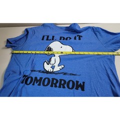 Peanuts Snoopy I’ll Do It Tomorrow T-Shirt Mens XL Blue Graphic Tee Humor
