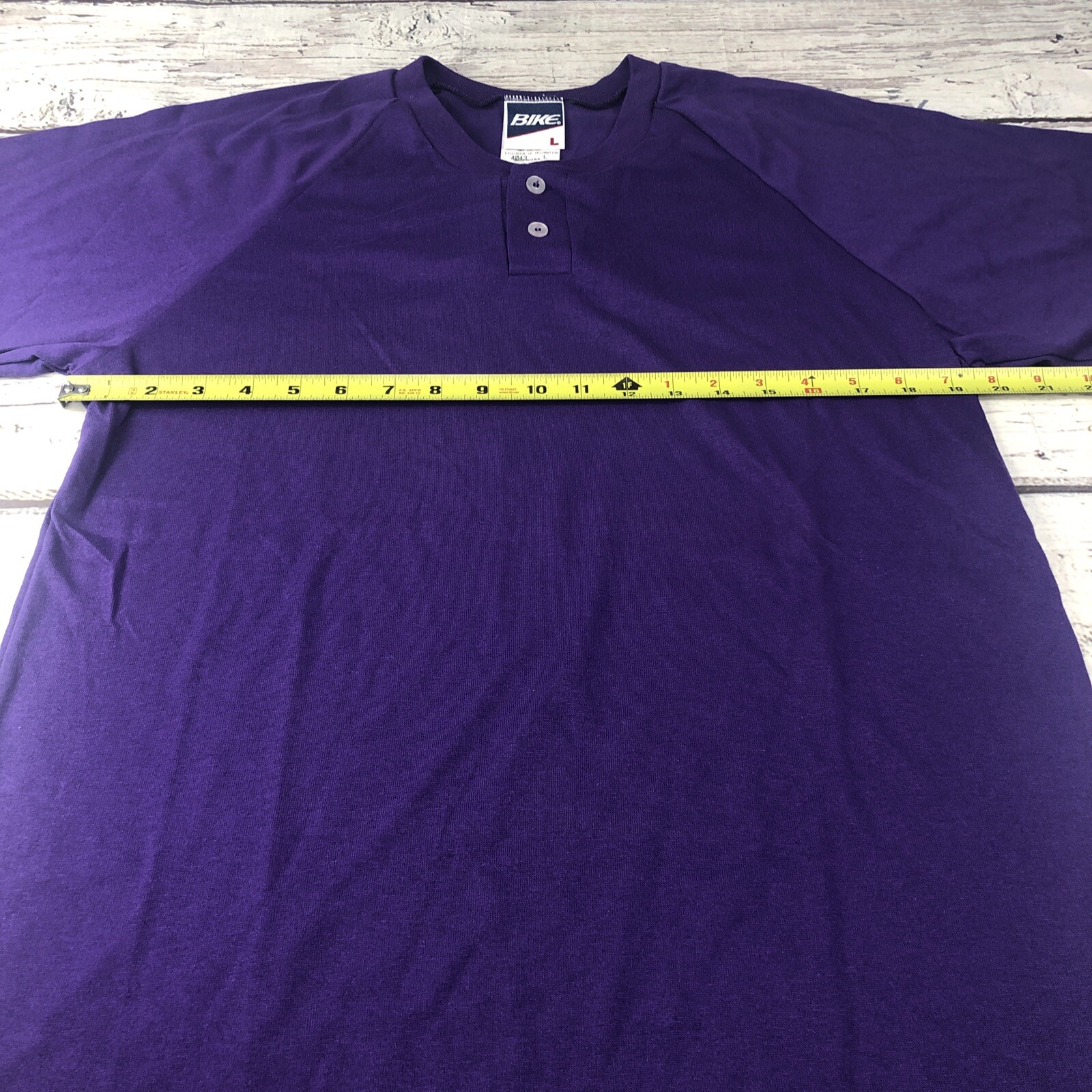 VTG BIKE Athletic Purple T-Shirt SZ L Single Stitch 2 button Shirt Sleeve gallery