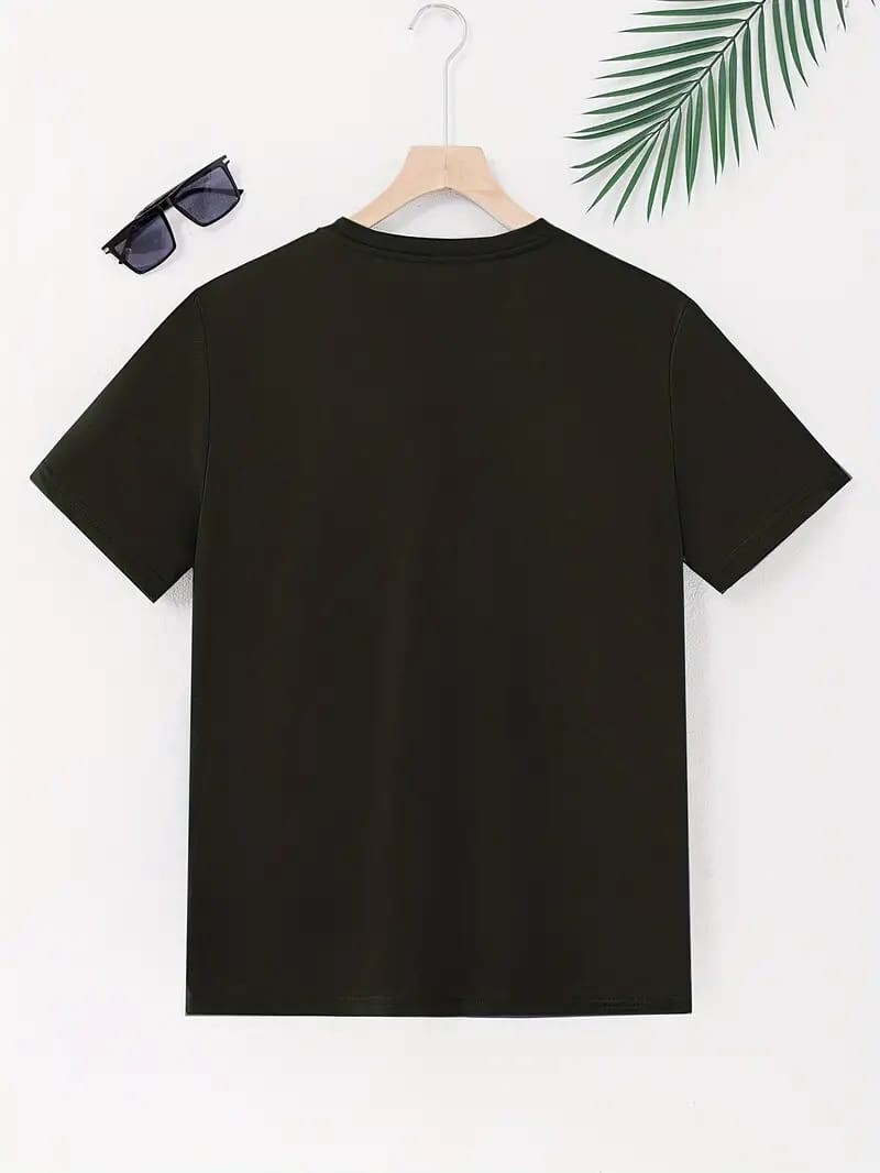 Men's Classic Solid Plain Cotton Round Hem Scallop Essentials Tshirt S-2XL gallery